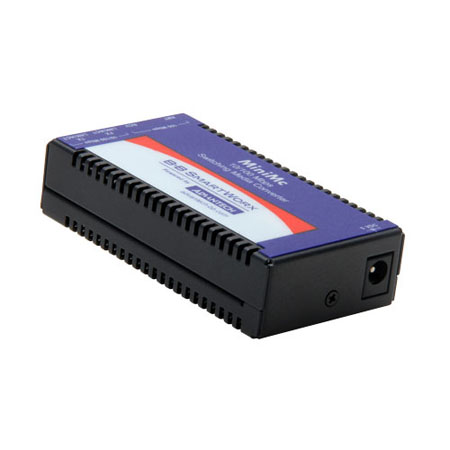 Miniature Media Converter, 100Base-TX/FX, Multi-mode 1300nm, 5km, ST type, w/ AC adapter (also known as MiniMc 855-10622)